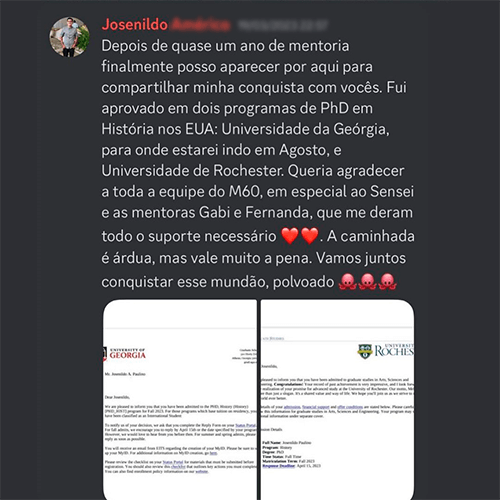 Depoimento de aluno 6