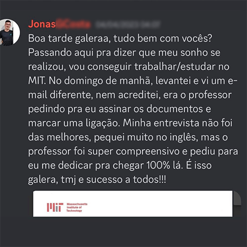 Depoimento de aluno 8
